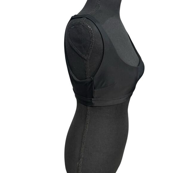 NWT! Aerie Banded Wide Strap Scoop Bikini Top in Solid Black - Size Small - Picture 7 of 9